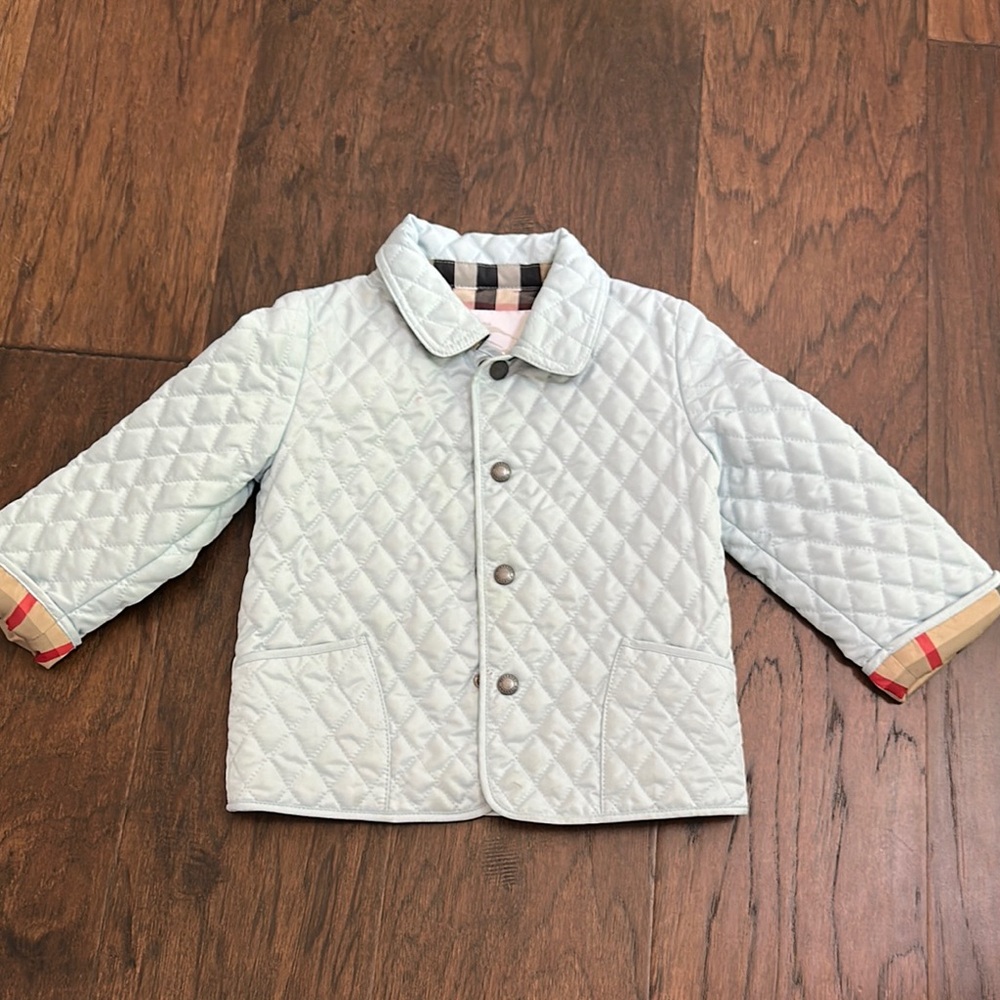 Burberry Kids Quilted Jacket - Light Blue